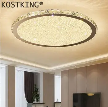 

Modern Crystal Chandeliers Lights Home Lighting Ledlamp Living Room Bedroom Plafonnier Round Led Chandelier Lampadari Fix Metal
