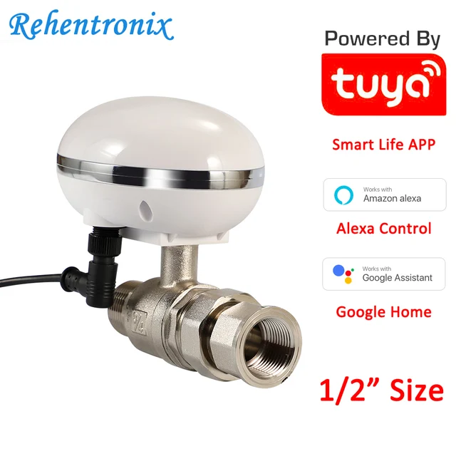 $69.42 Tuya Amazon Alexa Google Assistant Smart WiFi Control Gas Smart Water Valve WiFi Shut-Off Controller 1/2 Inch Pipe Size