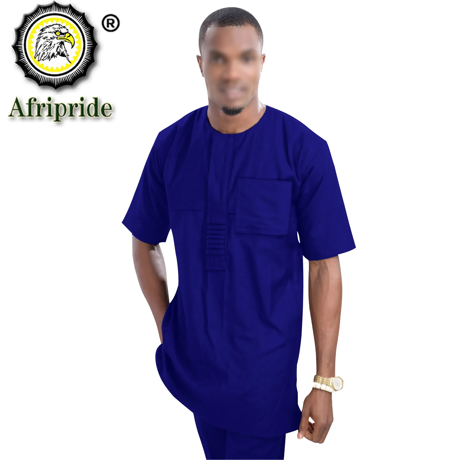 

Traditional African Clothes for Men Dashiki Shirt and Ankara Pants 2 Piece Set Crop Top Tribal Blouse Pockets Plus Size S2016046