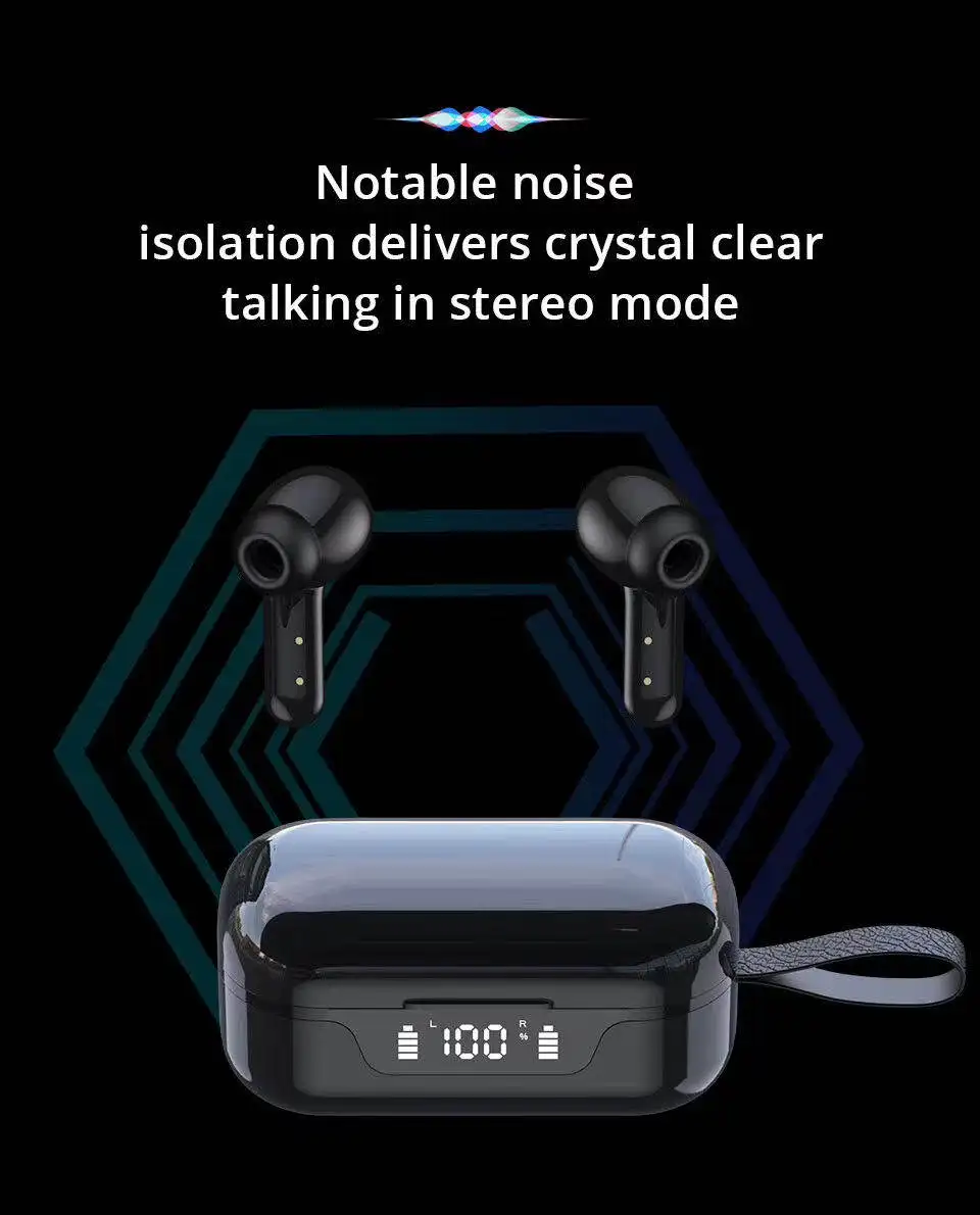 HBQ ANC Pro TWS портативные Bluetooth 5 1 наушники с светодиодный дисплеем питания