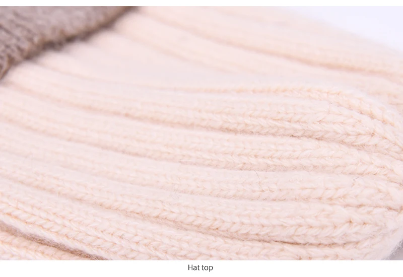 Waliicorners Cashmere Wool Knitted Bonnet Fur Ball Beanie Cap Beanie Hat Fashion Real Fur Pompom Hats 24