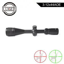 LUGER VT 3-12X44 AOE охотничья область красная и зеленая точка Illnuminated Riflescope подходит 11 мм 20 мм рельсовые крепления для винтовки воздушного пистолета