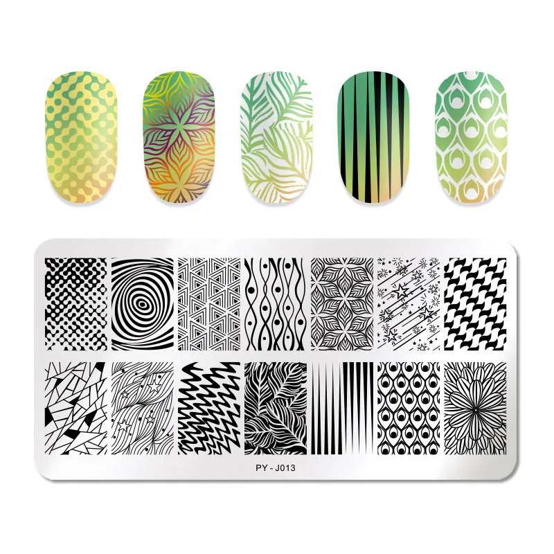 PICT YOU квадратные пластины для штамповки ногтей с водным узором серии дизайнерская пластина из нержавеющей стали для дизайна ногтей шаблоны изображений инструменты F002 - Цвет: PY-J013