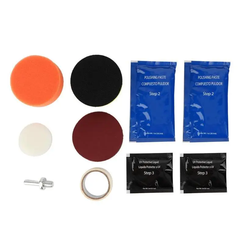 DIY Car Auto Headlamp Brightener Kit Polishing Protection Repair Remove Aging Headlight Head Lamp Light Lens Restoration