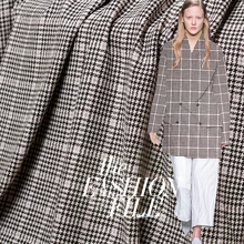 Новая шерстяная ткань полу-камвольно-сотканный плед шерсть розовый яркий шелк осень и зима пальто юбка одежда модная ткань подкладка