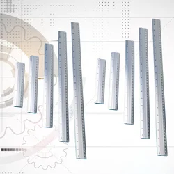 10pcs Portable Straight Ruler Multi-color Aluminum Ruler Durable Metal Ruler Practical Stationery Set for Home School Office
