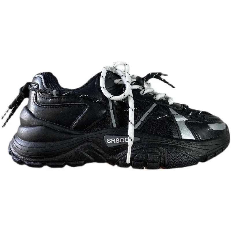 Casual Sports Shoes Women's Street Shooting Korean Wild Women's Shoes Retro White Shoes Lace Up 2021 New Dad Shoes Canvas Shoes