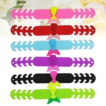 

6pcs Mask Rope Adjustment Hooks Silicone Ear Protector Mask Extension Buckle Mask Accessories for Outdoor Outside Home (Mermaid