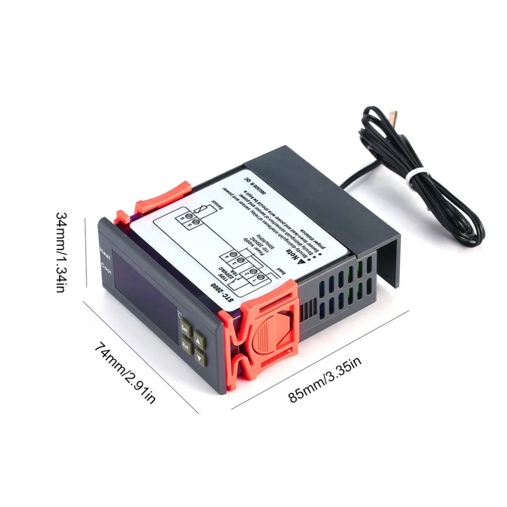 STC-2000 220V-55~ 120C цифровой регулятор температуры с термопарным датчиком