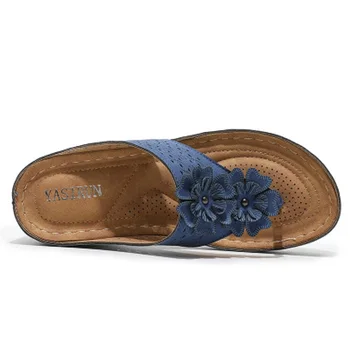 

2020 new car line anti-skid herringbone foot wedge sandals and slippers