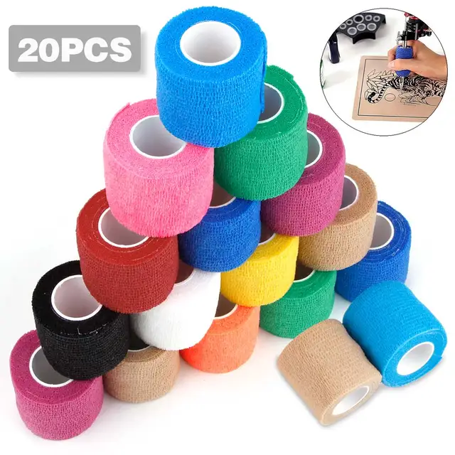 6/10/20Pcs Disposable Bandage Tattoo Sport Wrap Tape Self Adhesive Elastic Bandage Tape Tattoo Permanent Makeup Accessories 1