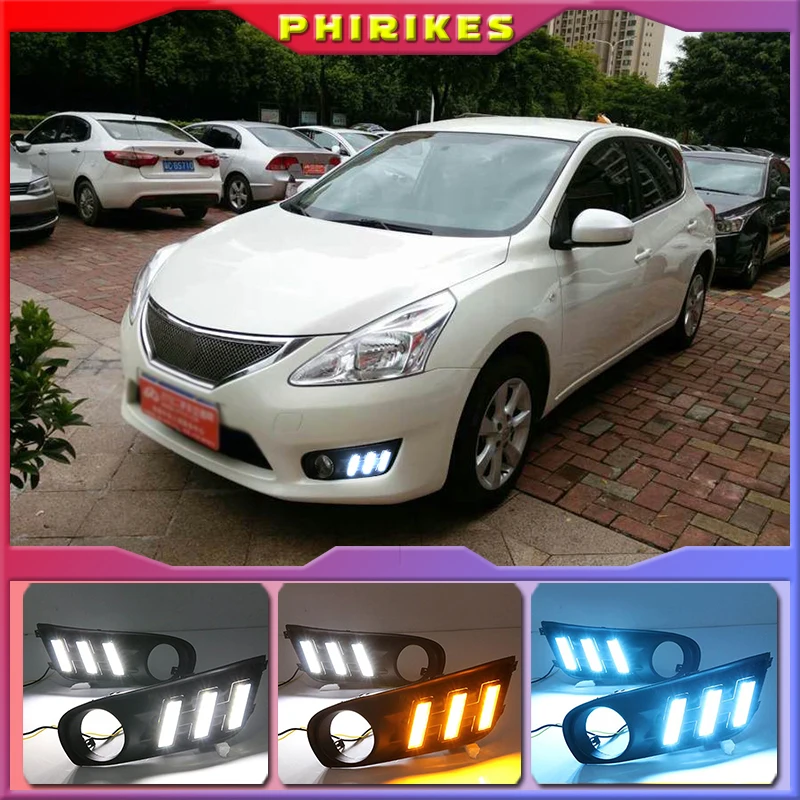 

1 Pair For Nissan Tiida 2011 2012 2013 2014 2015 of 12V Car Auto LED Daytime Running Light Lamp DRL Fog Lamp Cover Fits