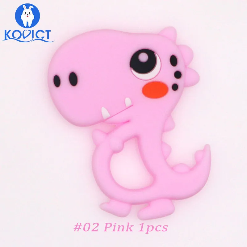 NO.02 Pink 1pcs Kovict/милый детский силиконовый Прорезыватель для зубов, грызунов, BPA, без еды, силиконовый Прорезыватель для зубов, пустышка для кормления, силиконовые бусины с зажимом - Цвет: NO.02 Pink 1pcs