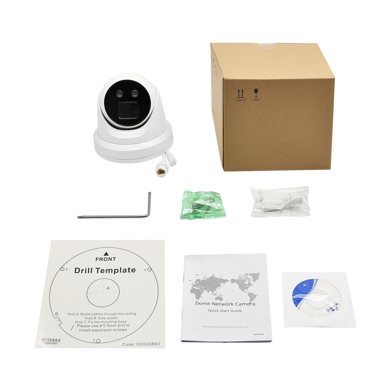 Hikvision IP Camera AcuSense 4MP IR PoE Turret DS-2CD2346G2-IU Built-in MIC&SD Card Slot Video Surveillance CCTV Security IP67