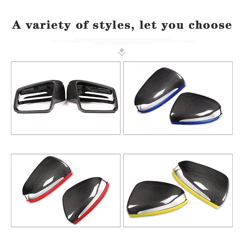 Car Side Rearview Mirror Cap Cover Trim For LHD W205 W213 X253 W222 Mercedes Benz C E GLC S Class made in Real Carbon Fiber