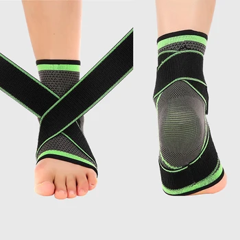 1Pcs 3D Weven Elastische Nylon Strap Ankle Brace Badminton Basketbal Voetbal Taekwondo Fitness Hak Protector