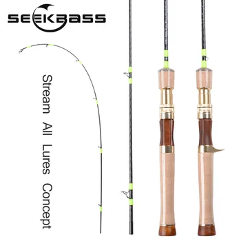 

Seekbass 3 Sections 1.32m Travel Spinning Fishing Rod UL Power F Action Baitcasting Stream Solid Tip Trout Carbon Fiber Rod