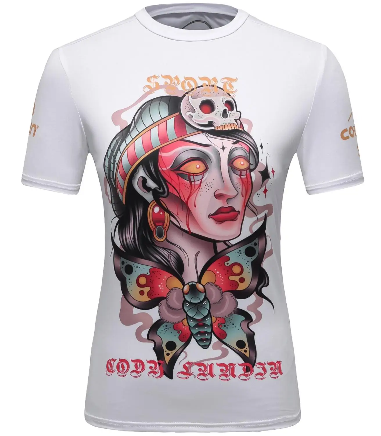 Women's Compression Short Sleeved T-shirt 3D Printed Pattern Running Sports Yoga Training for Women | Спорт и развлечения