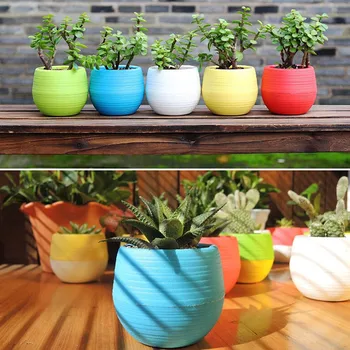 

Mini Colourful Flower Plants Pot Put In Floor Irrigation For Garden Indoor Home Decoration Gardening Flower Pots Home Decor #813