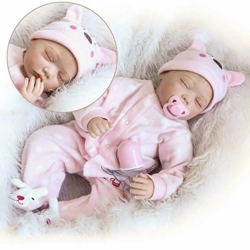 Agora Koykles Kai A3esoyar 55cm Silicone Reborn Baby Dolls Looking Newborn Girl Bebe Reborn Toys Bonecas Reborn Bebe Realista Doll Juguetes For Children
