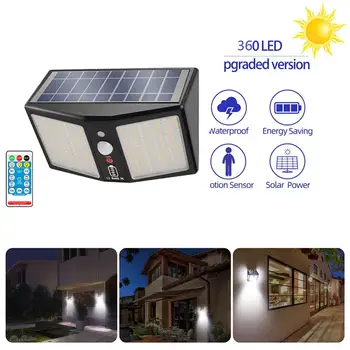 

360LED Solar Wall Lamps Outdoor Yard Garden Street Induction Night Lights Waterproof Motion Sensor Street Yard Lamp Solar Light
