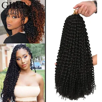 

18Inch Passion Twist Hair Crochet Hair Extensions For Synthetic Water Wave Braiding Hair Long Bohemian Curly Hair Africa Girl