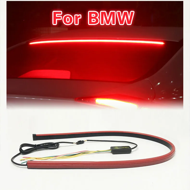 

For BMW Super Bright Red Flowing Flashing additional Car Third Brake Light Tail High Mount Stop Lamp 12V CarTurn Signal Strip