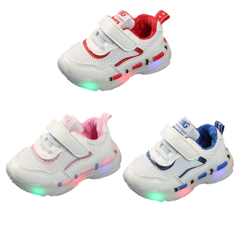 

Babys Boy Girl Kids Breathable LED Shoes With Lights Winter Warm Fashion Anti-Slip Sneakers Toddler Soft Soled Walkers Shoes