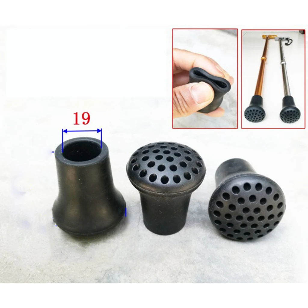 4Pcs Antiskid  Rubber Tip End Caps Ferrules Trekking Pole Cover Hiking Walking Stick Cane Pad for Travel Outdoor