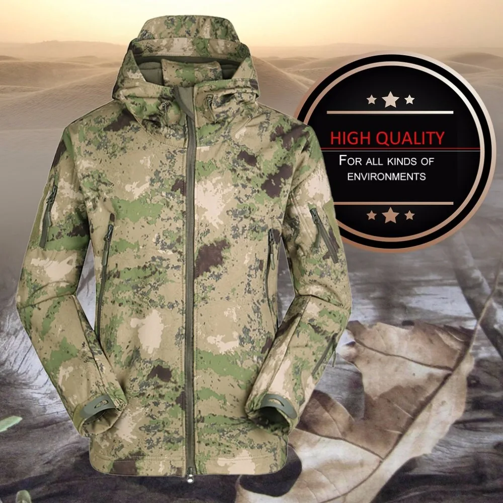 Военная Тактическая мужская куртка из мягкой кожи акулы водонепроницаемая ветрозащитная ветровка износостойкое мужское теплое пальто