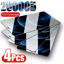 4Pcs Full Coverage Tempered Glass For iPhone 11 12 Pro Mini Glass Screen Protector For iPhone 6 7 8 Plus X XS MAX XR Glass Film