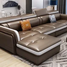 Новейший Скандинавский современный кожаный диван