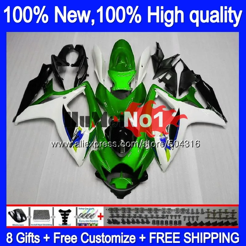 Корпус для SUZUKI GSX R600 GSX-R750 GSXR 600 750 CC 06 07 2006 2007 16MC. 136 GSXR-600 K6 GSXR600 GSXR750 06 07 зеленый топ обтекатель