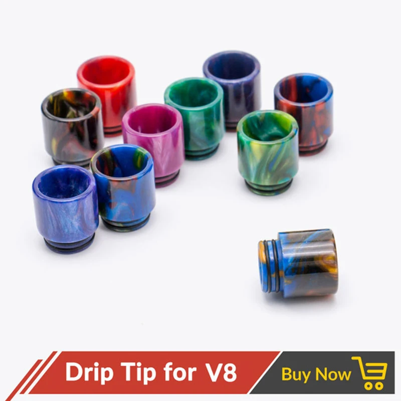 

Quartz Banger 1pc New Epoxy Resin Drip Tip 810 E Cigarettes Accessory Round Style For V8 V12 Prince Color Beast Wide Bore
