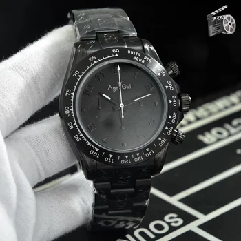 

Classic New Men Full Black Case Limited Edition Sport 904L Stainless Steel Japanese Quartz Chronograph Sapphire Watch AAA+