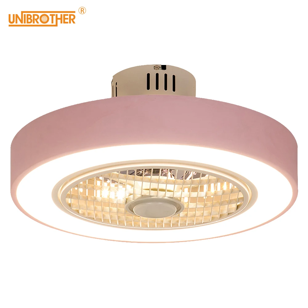 

50 cm Macaron Ceiling Fan Modern Restaurant Bedroom Ceiling Fan with Light 220V Remote Control Dimming Decora Lovely Fan Lamp