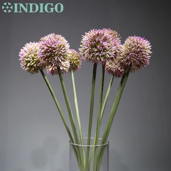 

INDIGO - 9pcs Purple Onion Flower Plastic Ball Form Flower Hydranea Wedding Flower Floral Event Party Table Flower Free Shipping