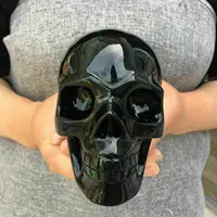 950-1050g Obsidian bone figurines, natural stone mineral sculpted realistic figurines heal home Decorative art collection 1
