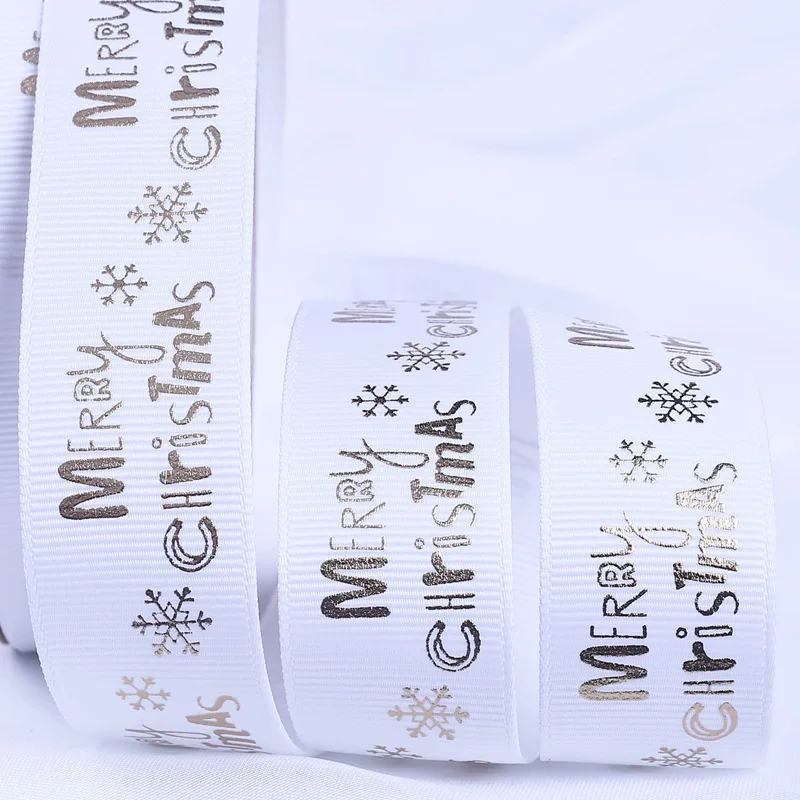 10 ярдов 25 мм Рождественская лента корсажная подарочная упаковка «сделай сам» атласные ленты рождественские украшения