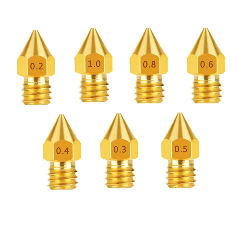3D Printer Accessories 1.75mm MK8 Extruder Print Head Brass Nozzle for Makerbot Creality CR-10 Ender 2/3 (20 Pcs) | Компьютеры и офис