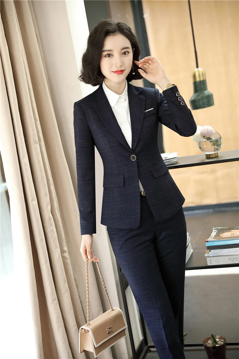 Высокое качество ткани форменный дизайн женские деловые костюмы со ...