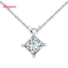 

Smyoue Fashion D-E super White Color Square 1 Carat Moissanite Pendant For Women Princess 925 Sterling Silver Fine Jewelry
