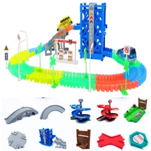 Набор гоночных треков DIY 160/240/360 гоночный трек с сборкой автомобиля Гибкие светящиеся треки автомобильные игрушки подарки для детей