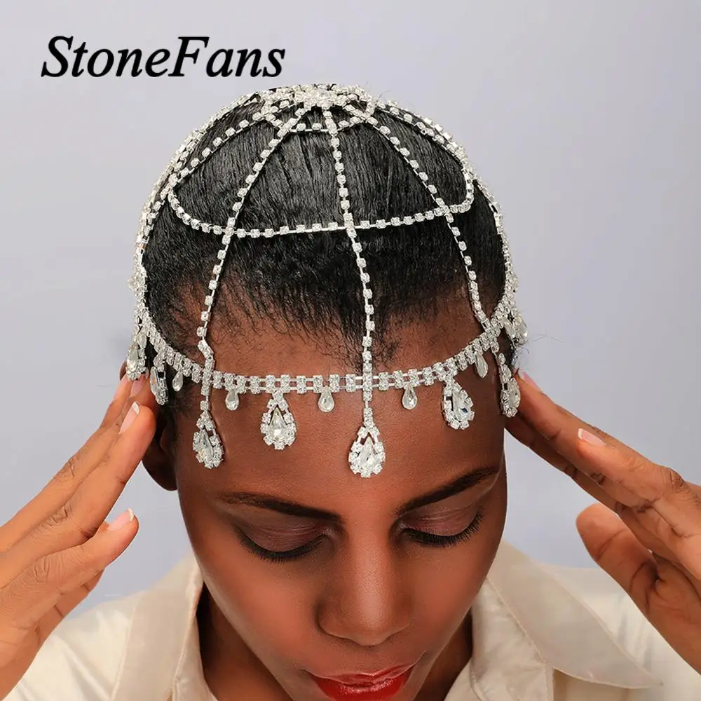 Stonefans свадебные аксессуары для волос цепочка из страз головы индийские ювелирные