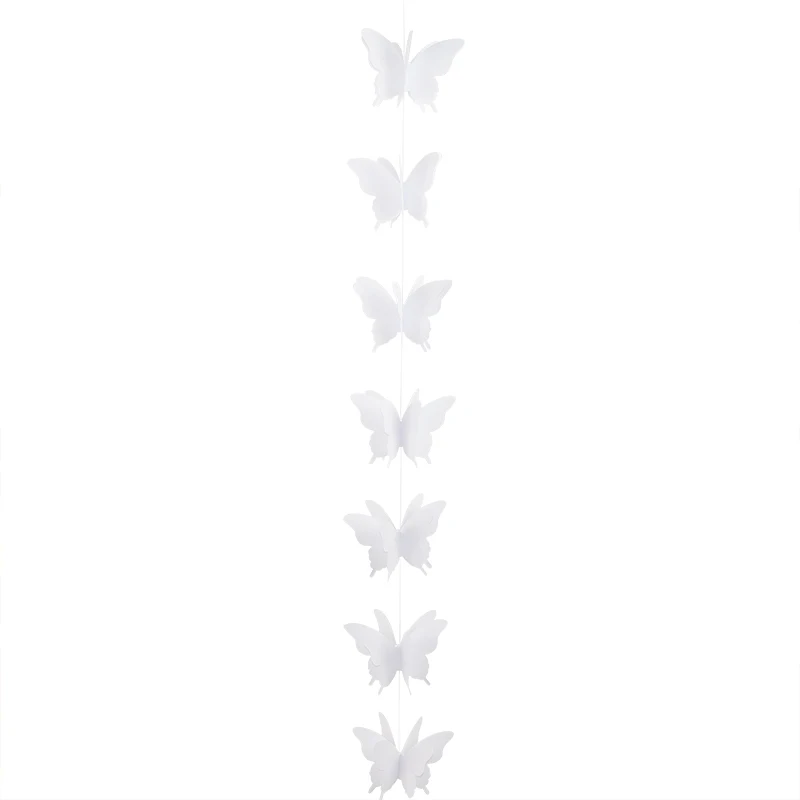 3D цветная бумажная гирлянда с бабочками, висячие украшения для свадьбы, дня рождения, украшения, принадлежности для детского душа, баннер с бабочкой