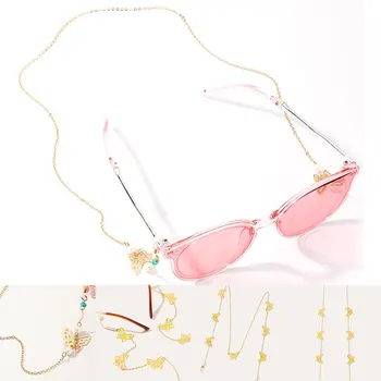 

1PCs Women Fashion Sunglasses Chains Gold Eyeglasses Chains Butterfly Sunglasses Holder Necklace Eyewear Retainer Accessories