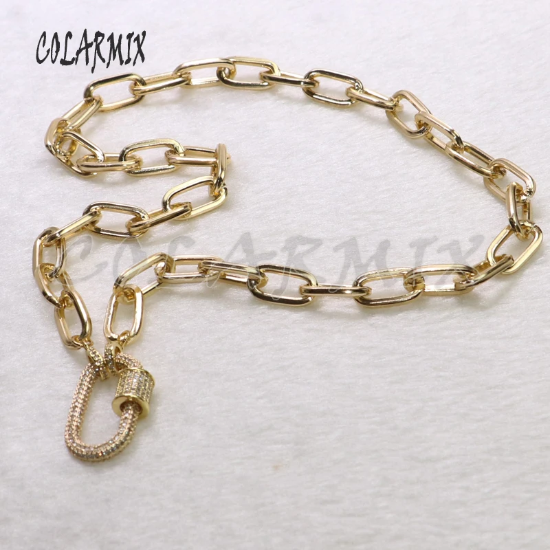

3 strands pendants necklace rectangle screw Clasp necklace cubic zircon pendants necklace for women fashion jewelry 7175