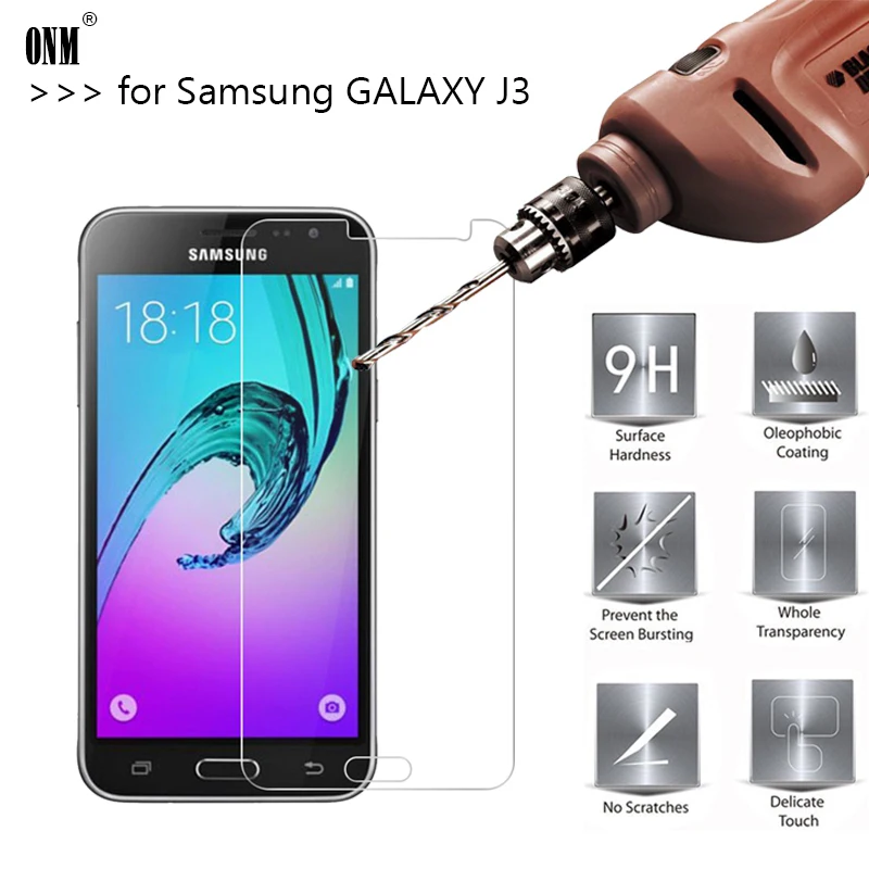 

2.5D 0.26mm 9H Premium Tempered Glass For Samsung GALAXY J3 J300 J3000 J300F Screen Protector Toughened protective film *