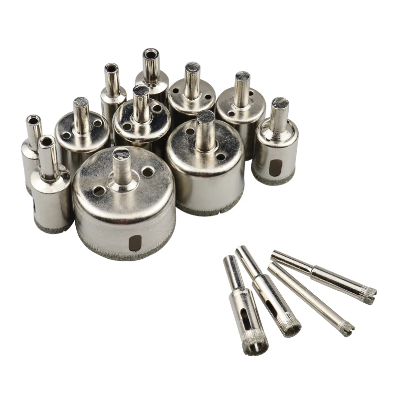 

Drill Glass/Marble/Ceramic Hole Opener Drill Bits 15pcs Hole Opener Glass Deep Processing Hole Saw 6-50mm Hole Opener Drill Bits
