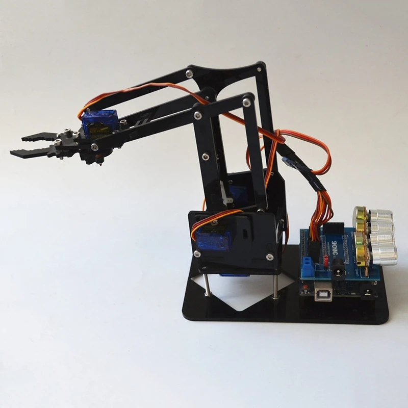 DIY акриловый робот рука робот коготь для Arduino комплект 4DOF игрушки механический захват манипулятор DIY SNAM1900